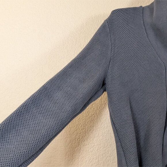 Gap Mens Cardigan Shawl Collar Chunky Waffle Ribbed Knit M Grey Grandpa - Picture 6 of 11